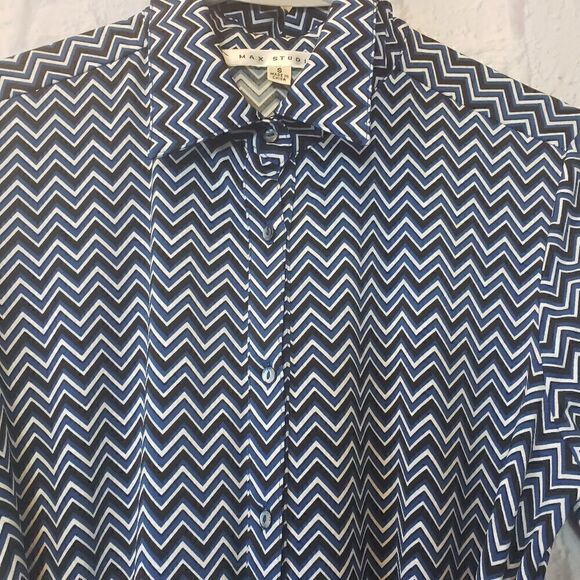 MAX STUDIO Herringbone Belted Shirt Dress - Picture 4 of 9